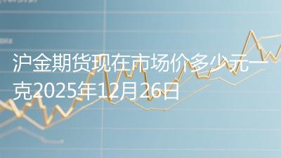 沪金期货现在市场价多少元一克2025年12月26日