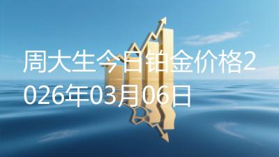 周大生今日铂金价格2026年03月06日