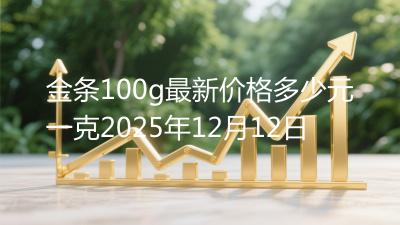 金条100g最新价格多少元一克2025年12月12日