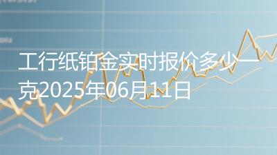 工行纸铂金实时报价多少一克2025年06月11日