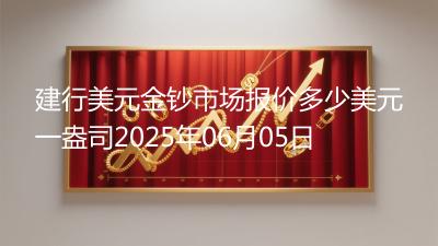 建行美元金钞市场报价多少美元一盎司2025年06月05日