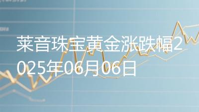 莱音珠宝黄金涨跌幅2025年06月06日