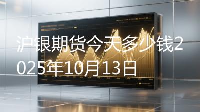 沪银期货今天多少钱2025年10月13日