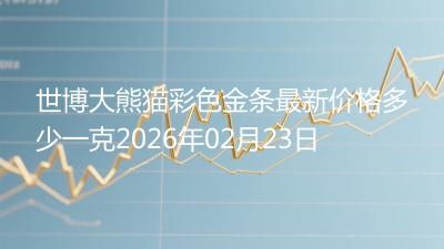 世博大熊猫彩色金条最新价格多少一克2026年02月23日