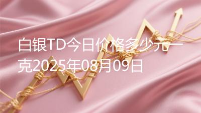 白银TD今日价格多少元一克2025年08月09日