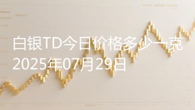 白银TD今日价格多少一克2025年07月29日