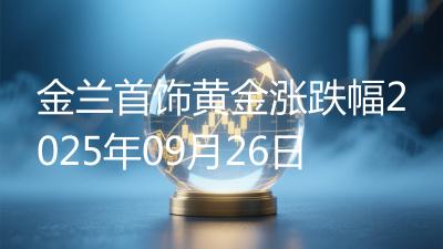 金兰首饰黄金涨跌幅2025年09月26日