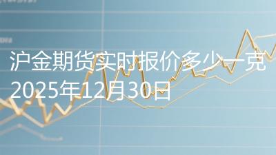 沪金期货实时报价多少一克2025年12月30日
