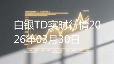 白银TD实时行情2026年03月30日