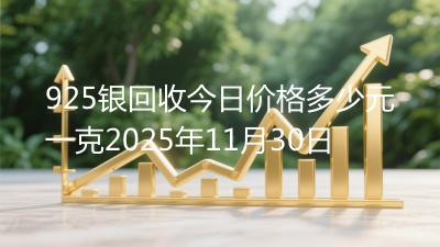925银回收今日价格多少元一克2025年11月30日