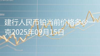 建行人民币铂当前价格多少一克2025年09月15日