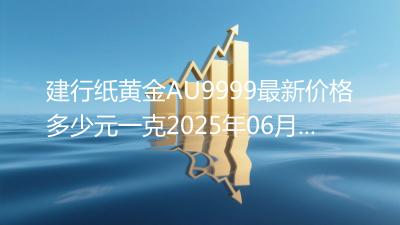 建行纸黄金AU9999最新价格多少元一克2025年06月06日
