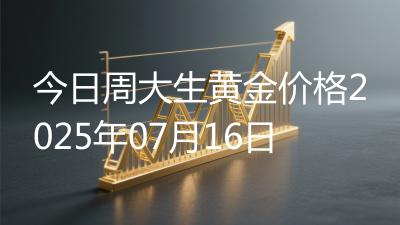今日周大生黄金价格2025年07月16日