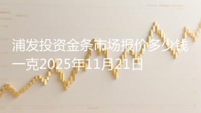 浦发投资金条市场报价多少钱一克2025年11月21日