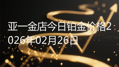 亚一金店今日铂金价格2026年02月26日