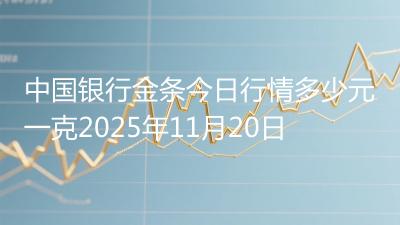 中国银行金条今日行情多少元一克2025年11月20日