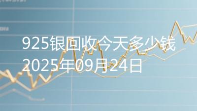 925银回收今天多少钱2025年09月24日