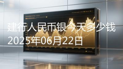 建行人民币银今天多少钱2025年06月22日