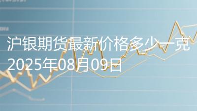 沪银期货最新价格多少一克2025年08月09日