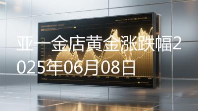 亚一金店黄金涨跌幅2025年06月08日