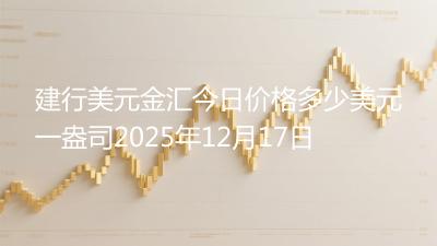 建行美元金汇今日价格多少美元一盎司2025年12月17日