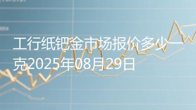 工行纸钯金市场报价多少一克2025年08月29日