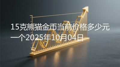 15克熊猫金币当前价格多少元一个2025年10月04日