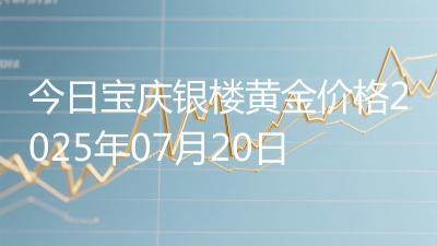 今日宝庆银楼黄金价格2025年07月20日