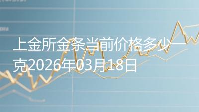 上金所金条当前价格多少一克2026年03月18日
