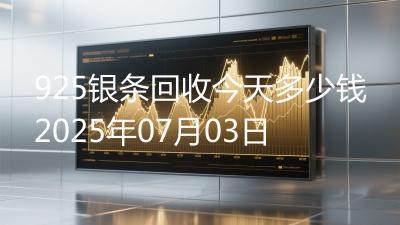 925银条回收今天多少钱2025年07月03日