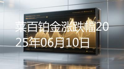 菜百铂金涨跌幅2025年06月10日