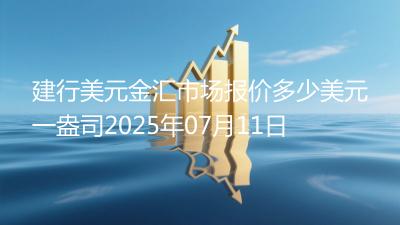 建行美元金汇市场报价多少美元一盎司2025年07月11日