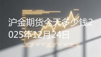 沪金期货今天多少钱2025年12月24日