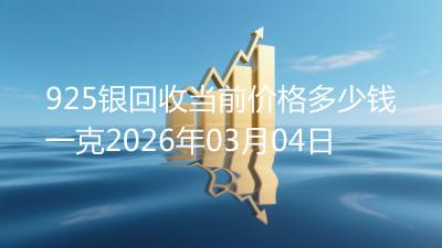 925银回收当前价格多少钱一克2026年03月04日
