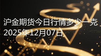 沪金期货今日行情多少一克2025年12月07日