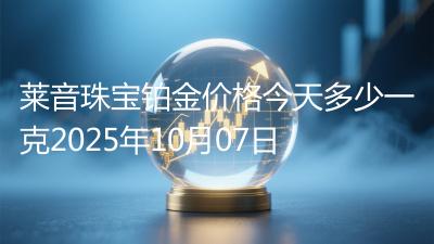 莱音珠宝铂金价格今天多少一克2025年10月07日
