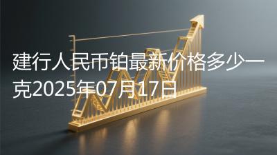 建行人民币铂最新价格多少一克2025年07月17日