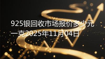 925银回收市场报价多少元一克2025年11月04日