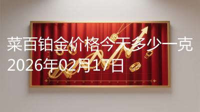 菜百铂金价格今天多少一克2026年02月17日