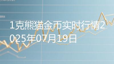 1克熊猫金币实时行情2025年07月19日