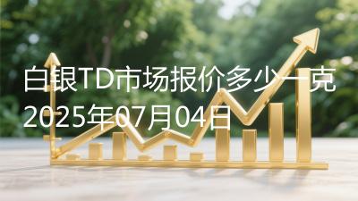 白银TD市场报价多少一克2025年07月04日