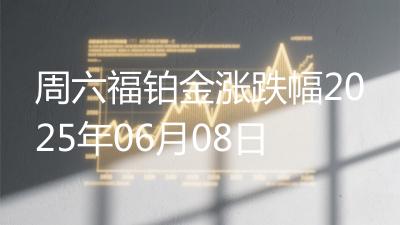 周六福铂金涨跌幅2025年06月08日