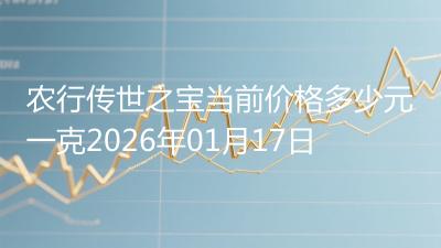 农行传世之宝当前价格多少元一克2026年01月17日