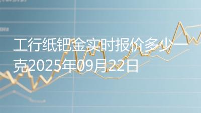工行纸钯金实时报价多少一克2025年09月22日