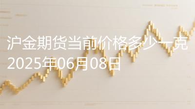 沪金期货当前价格多少一克2025年06月08日