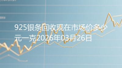 925银条回收现在市场价多少元一克2026年03月26日