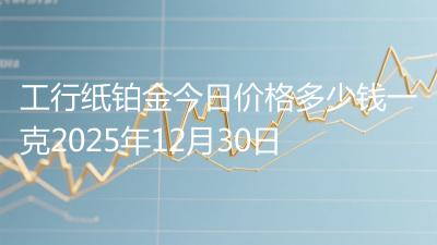 工行纸铂金今日价格多少钱一克2025年12月30日