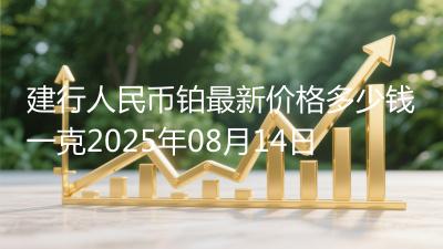 建行人民币铂最新价格多少钱一克2025年08月14日