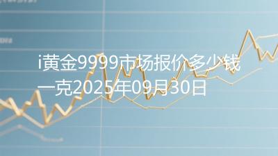 i黄金9999市场报价多少钱一克2025年09月30日