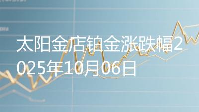 太阳金店铂金涨跌幅2025年10月06日
